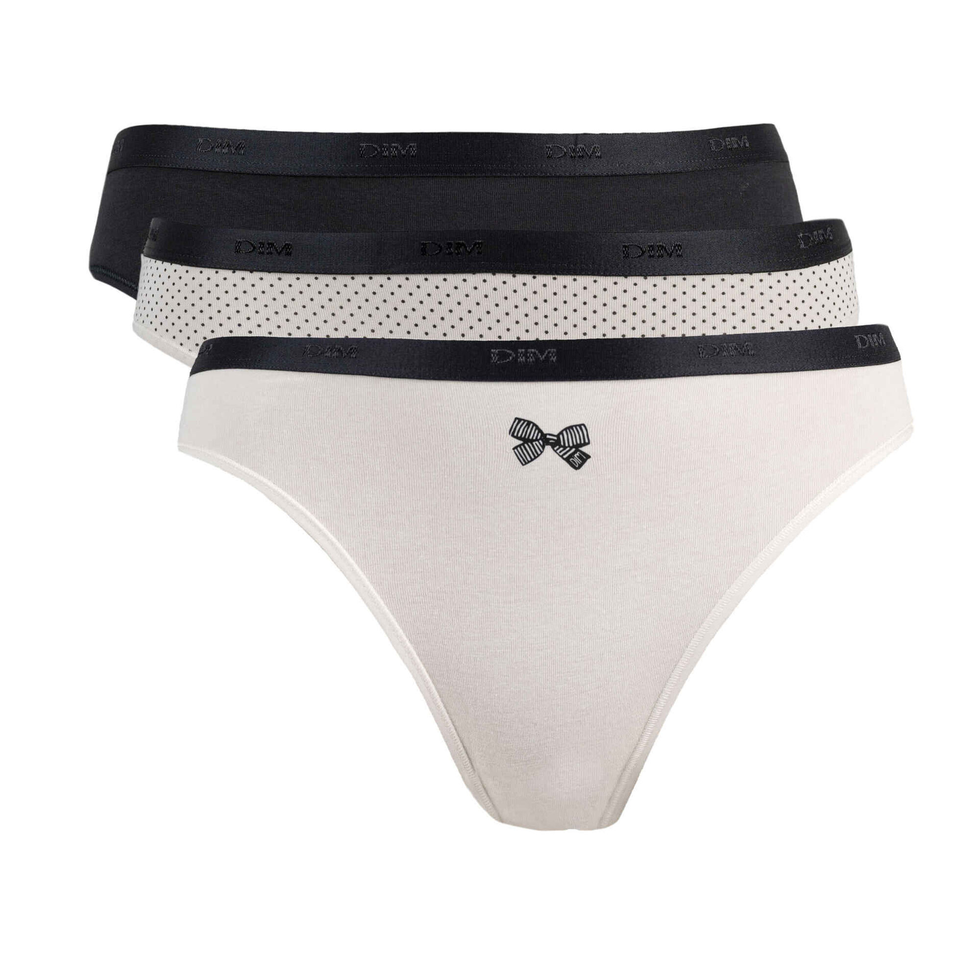 Conjunto 3 Cuecas Brancas e Pretas Mulher Conjunto 3 Cuecas Brancas e Pretas Mulher