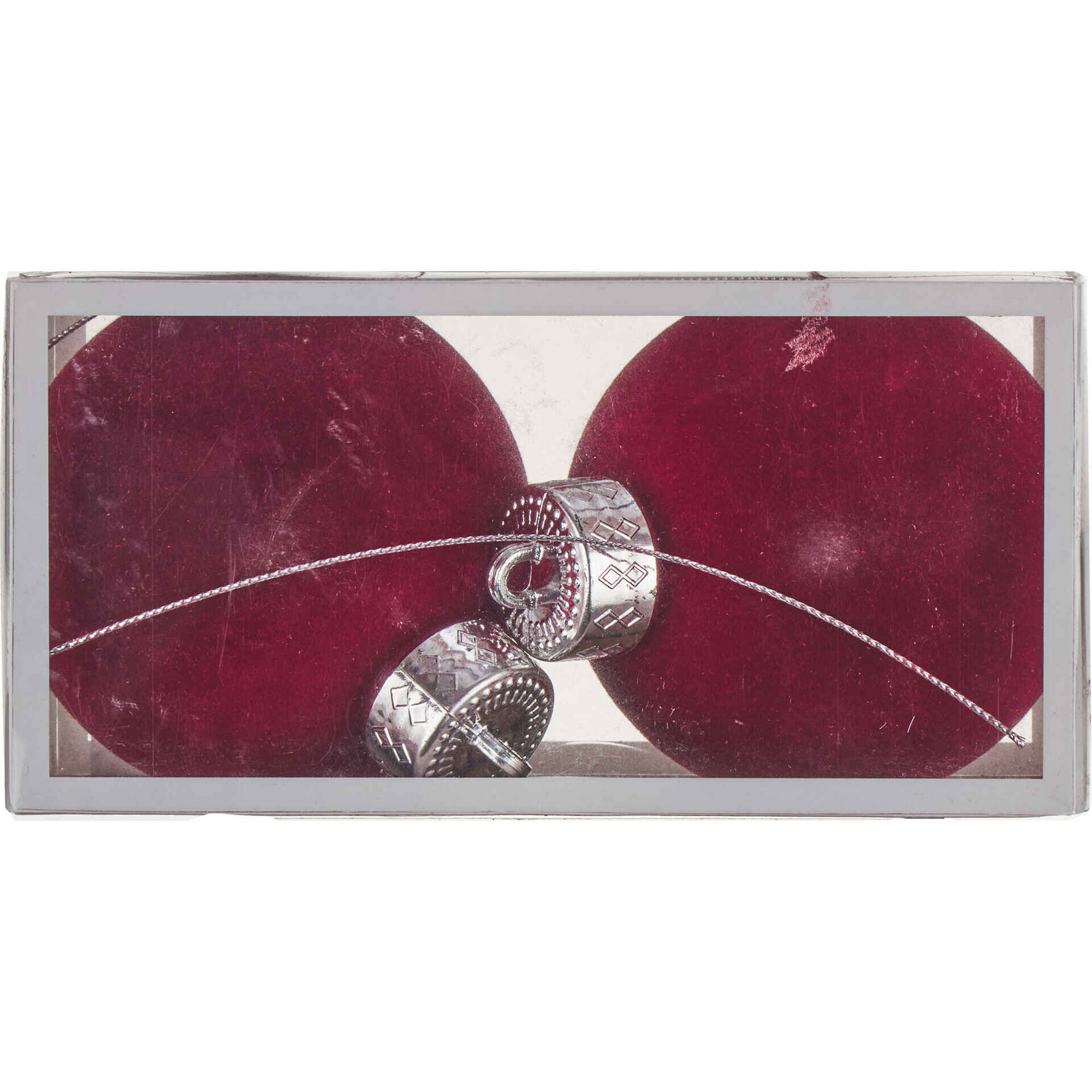 Conjunto 2 Bolas Veludo Liso Vermelhas