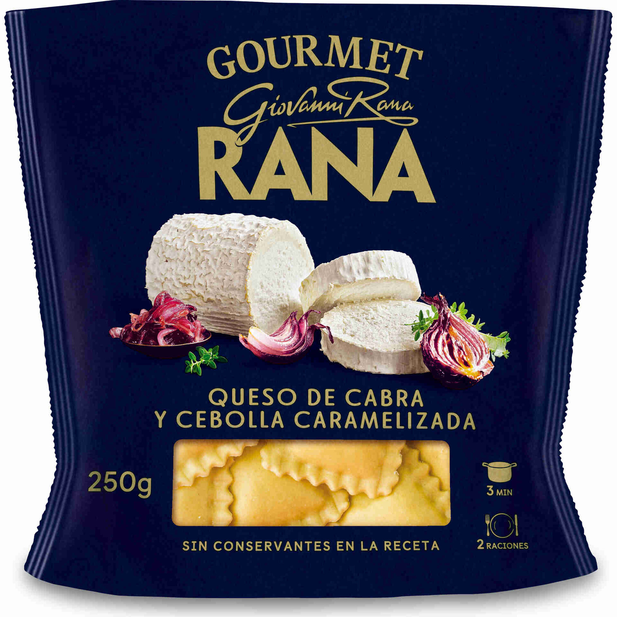 Ravioli Fresco de Queijo de Cabra e Cebola Caramelizada