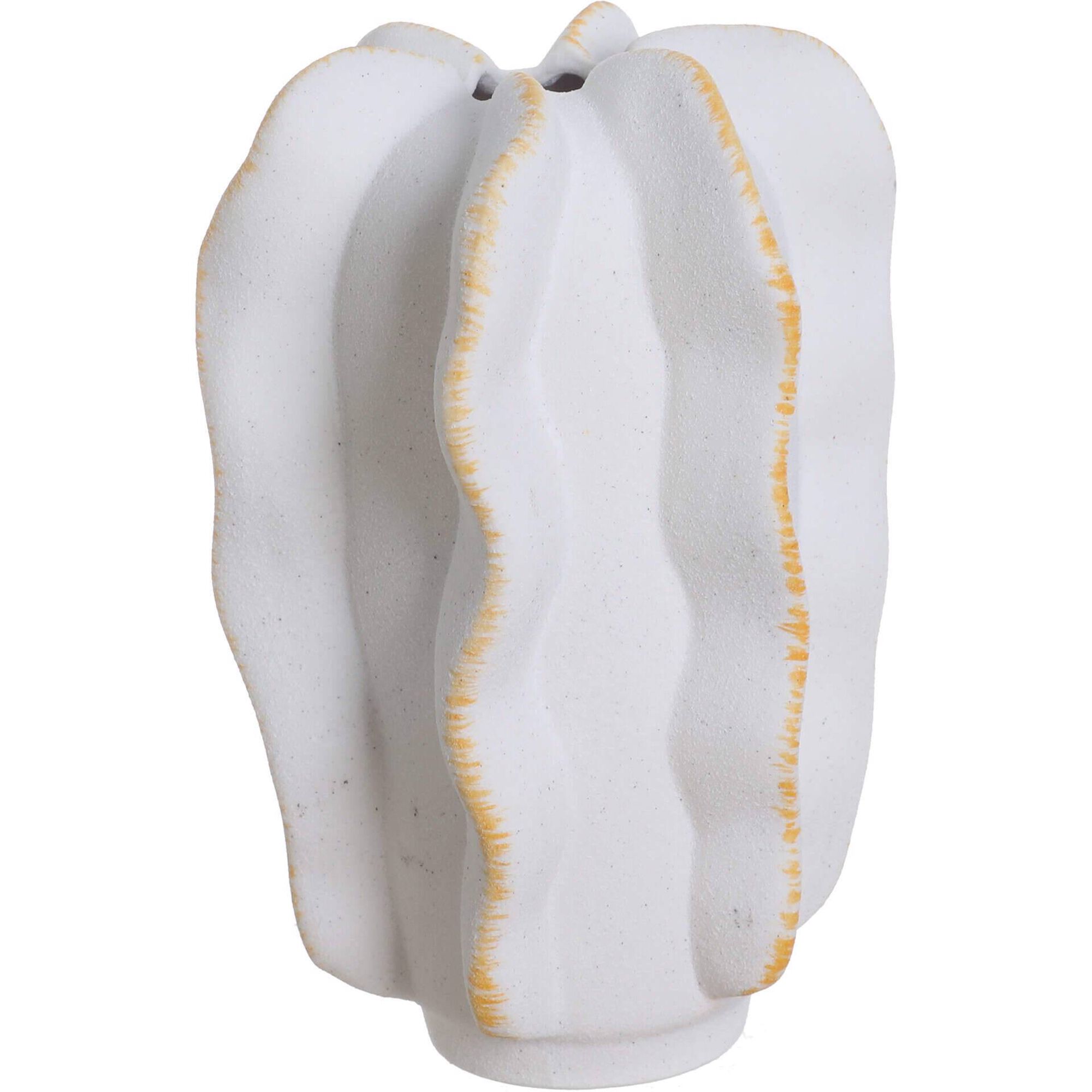 Jarra 17cm Alta Branca com Ondulação