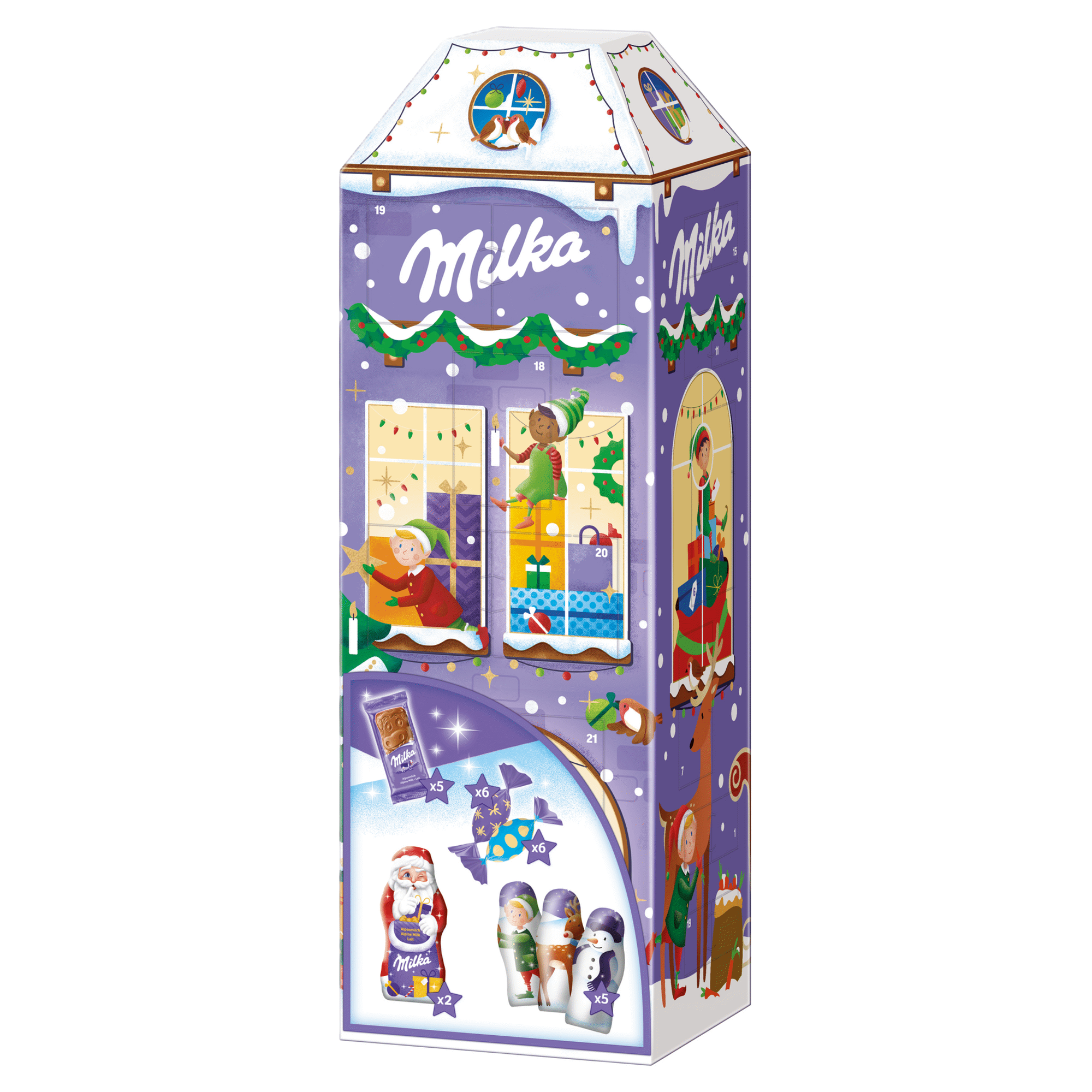 Calend&aacute;rio do Advento de Chocolate Torre M&aacute;gica Milka