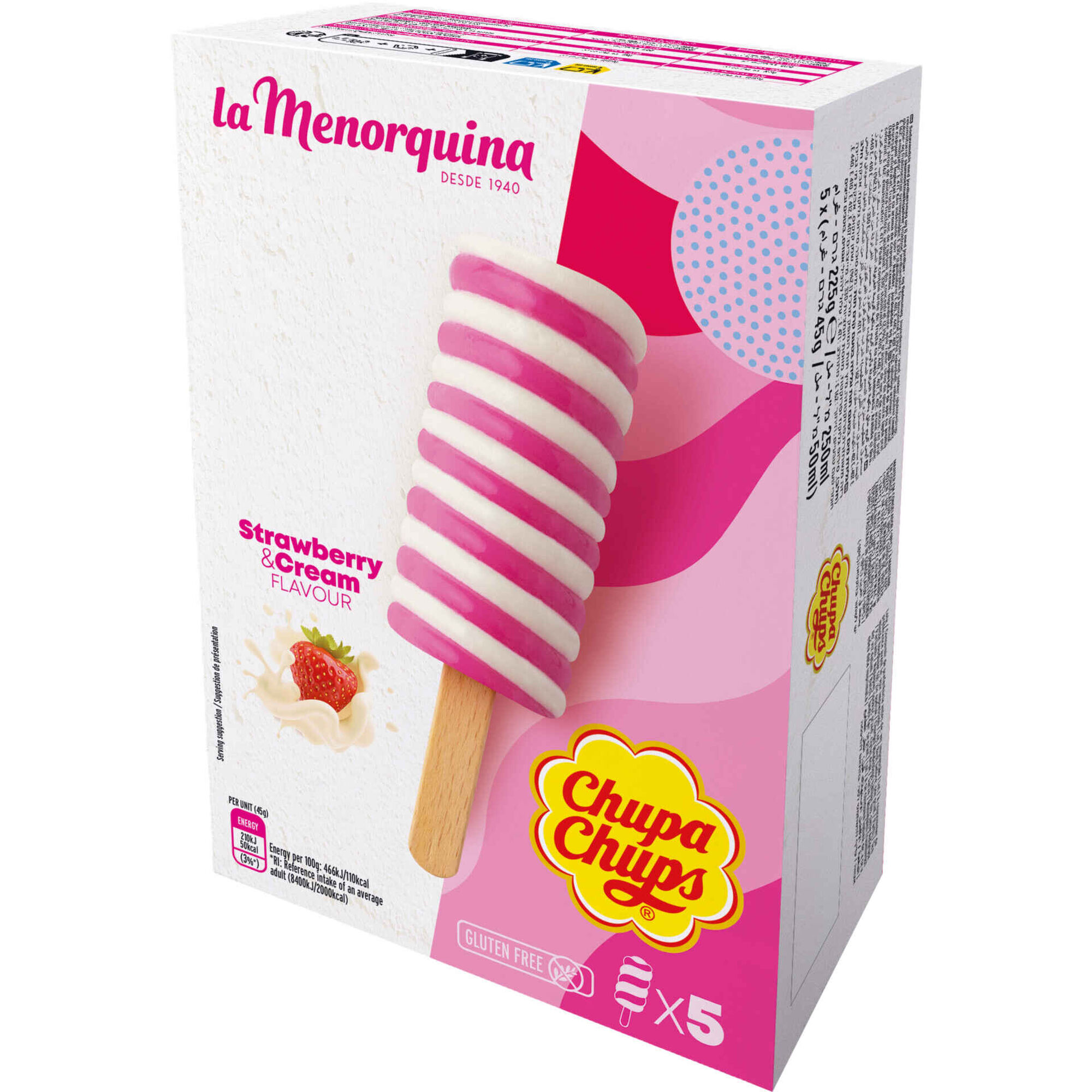 Gelado Nata e Morango Chupa Chups Gelado Nata e Morango Chupa Chups