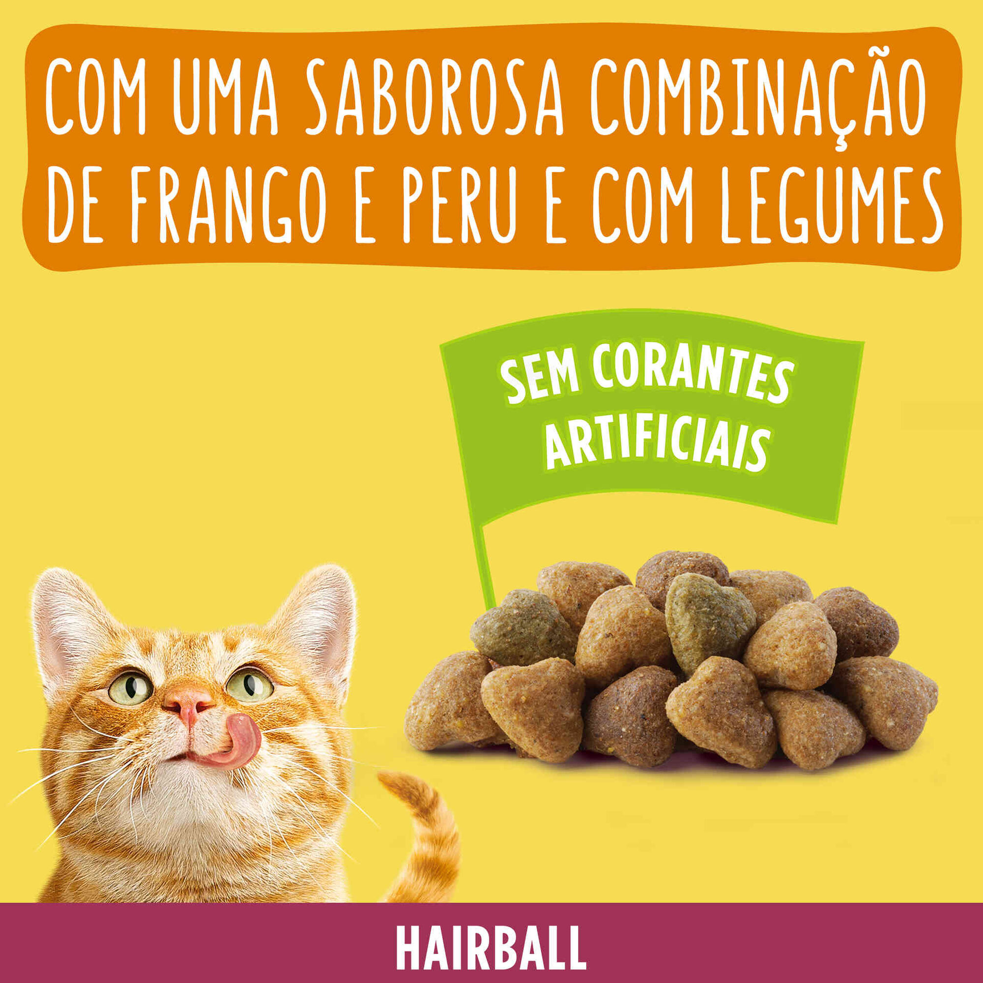 Ra&ccedil;&atilde;o para Gato Adulto Bolas de Pelo Frango, Peru e Legumes Purina Friskies