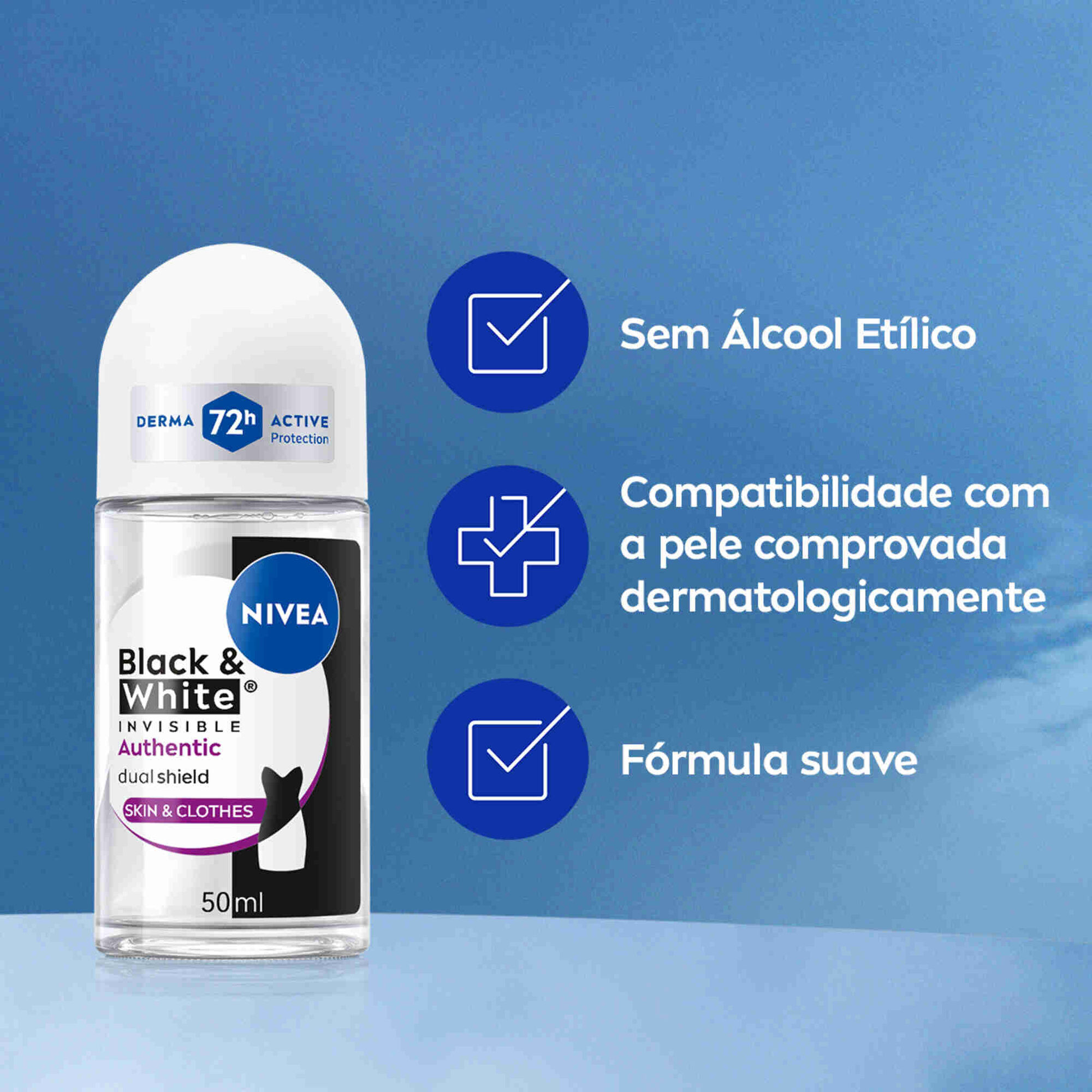 Desodorizante Roll On Black&White Authentic Nivea