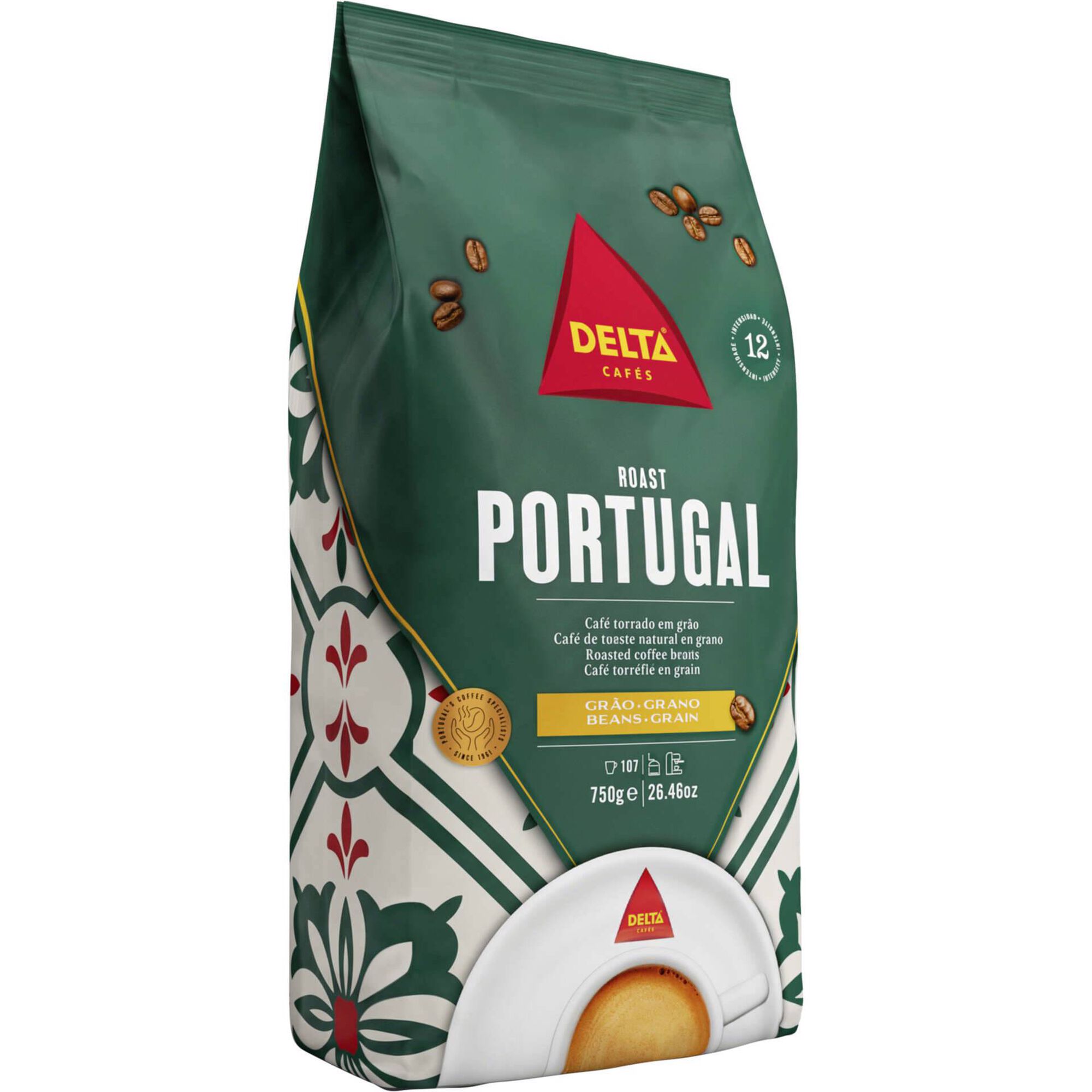 Caf&eacute; em Gr&atilde;o Torrado Lote Portugal Int 12 Delta