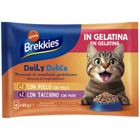Comida H&uacute;mida para Gato Adulto Frango e Peru Brekkies