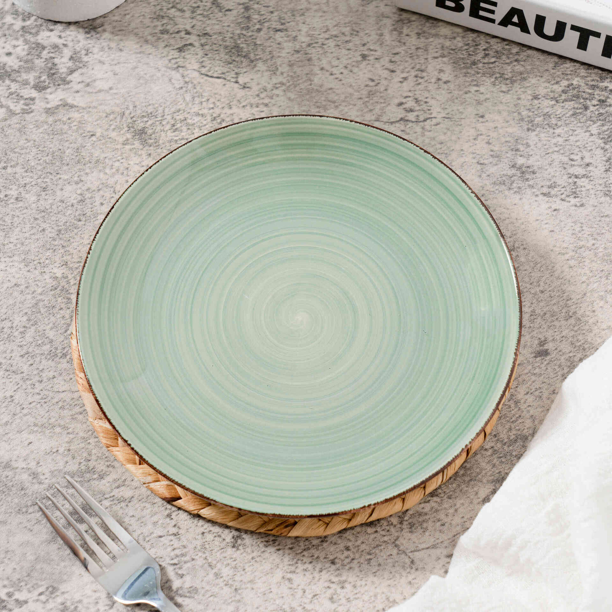 Prato Sobremesa Handpainted Verde Arouca