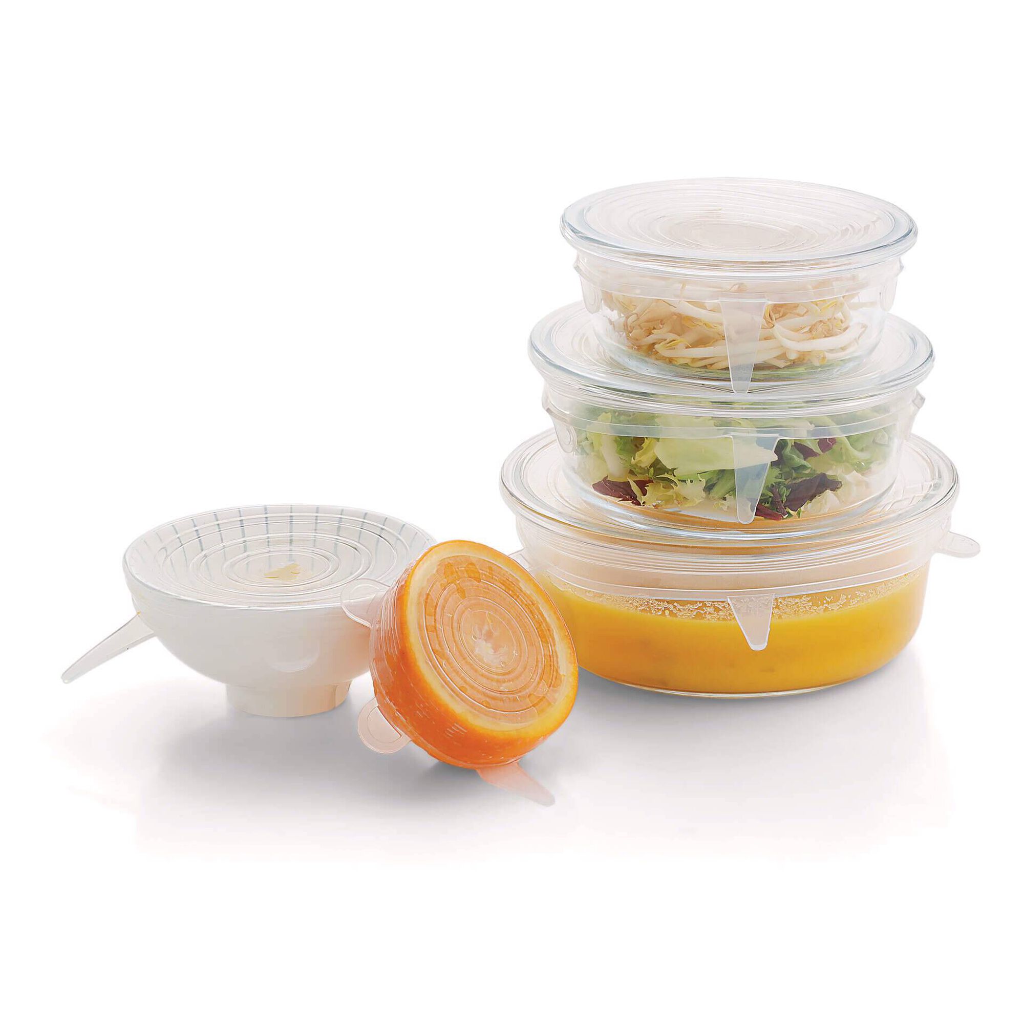 Conjunto 6 Tampas Ajust&aacute;veis Silicone Kasa