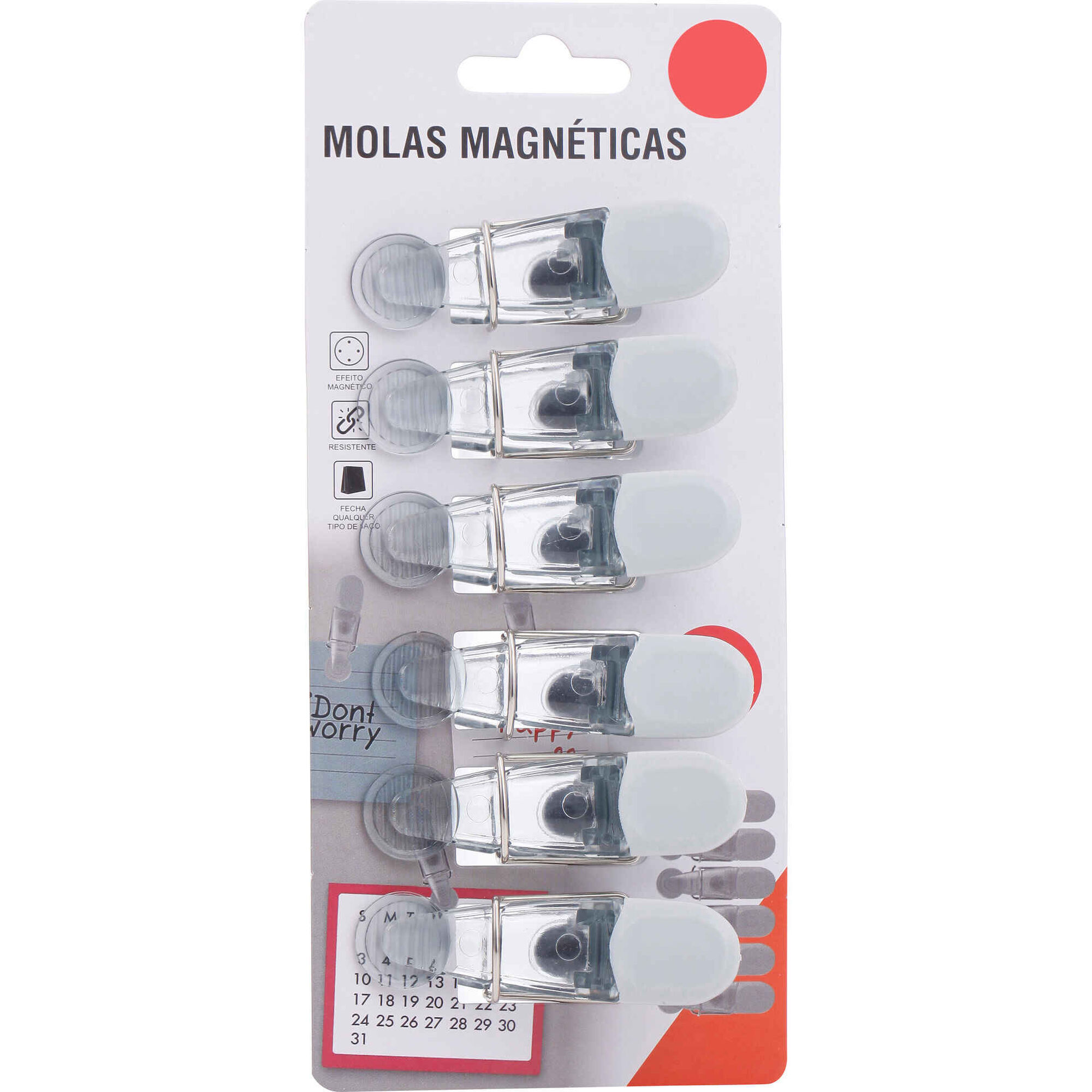 Conjunto 6 Molas Multifun&ccedil;&otilde;es Magn&eacute;ticas Bazar&atilde;o