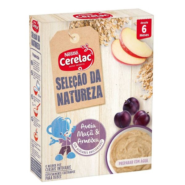 Papa Infantil Láctea Aveia, Maçã e Ameixa Seleção da Natureza +6M Cerelac