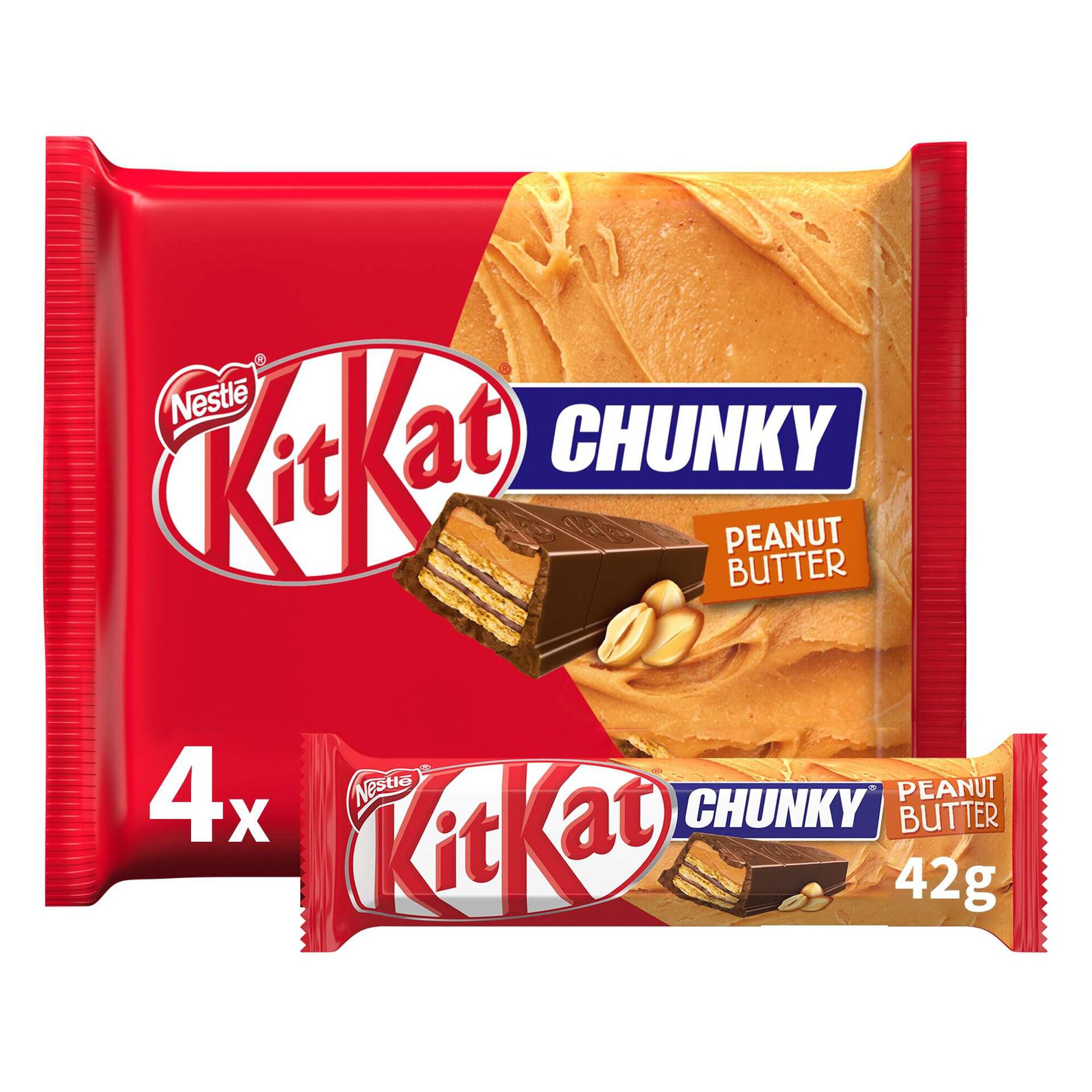 Snack de Chocolate Chunky Peanut Butter Kit Kat emb. 168 gr (4 un