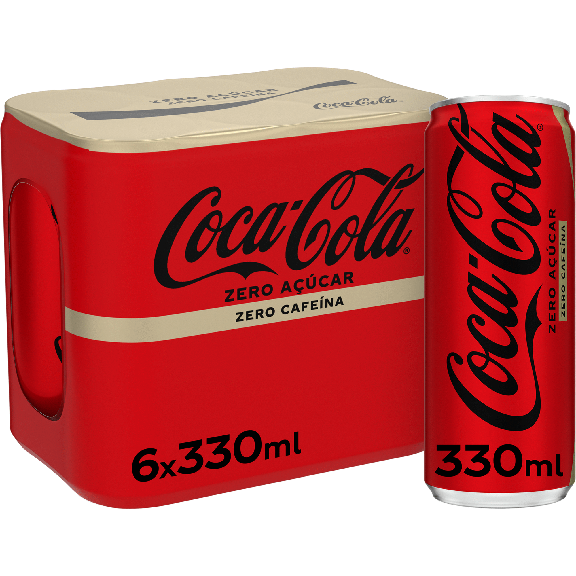 Refrigerante em Lata com G&aacute;s Cola Zero A&ccedil;&uacute;car Zero Cafe&iacute;na Coca-Cola