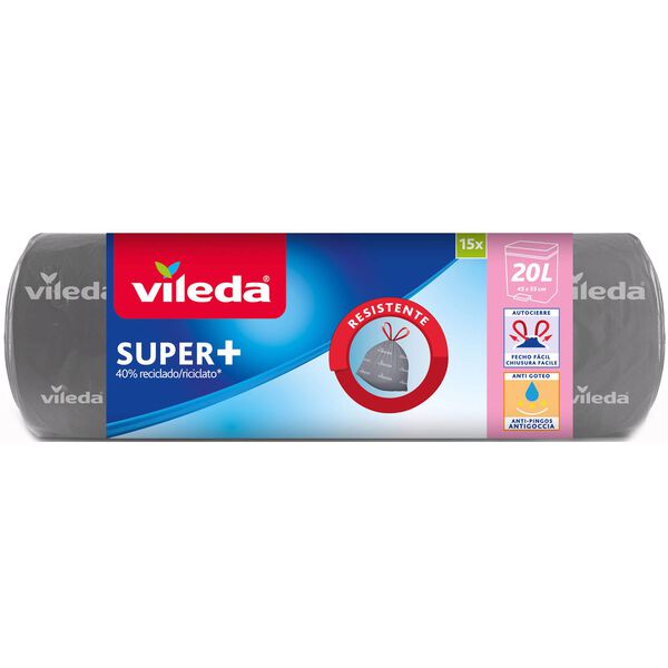Sacos Lixo Fecho Fácil Super+ 20 lt Vileda