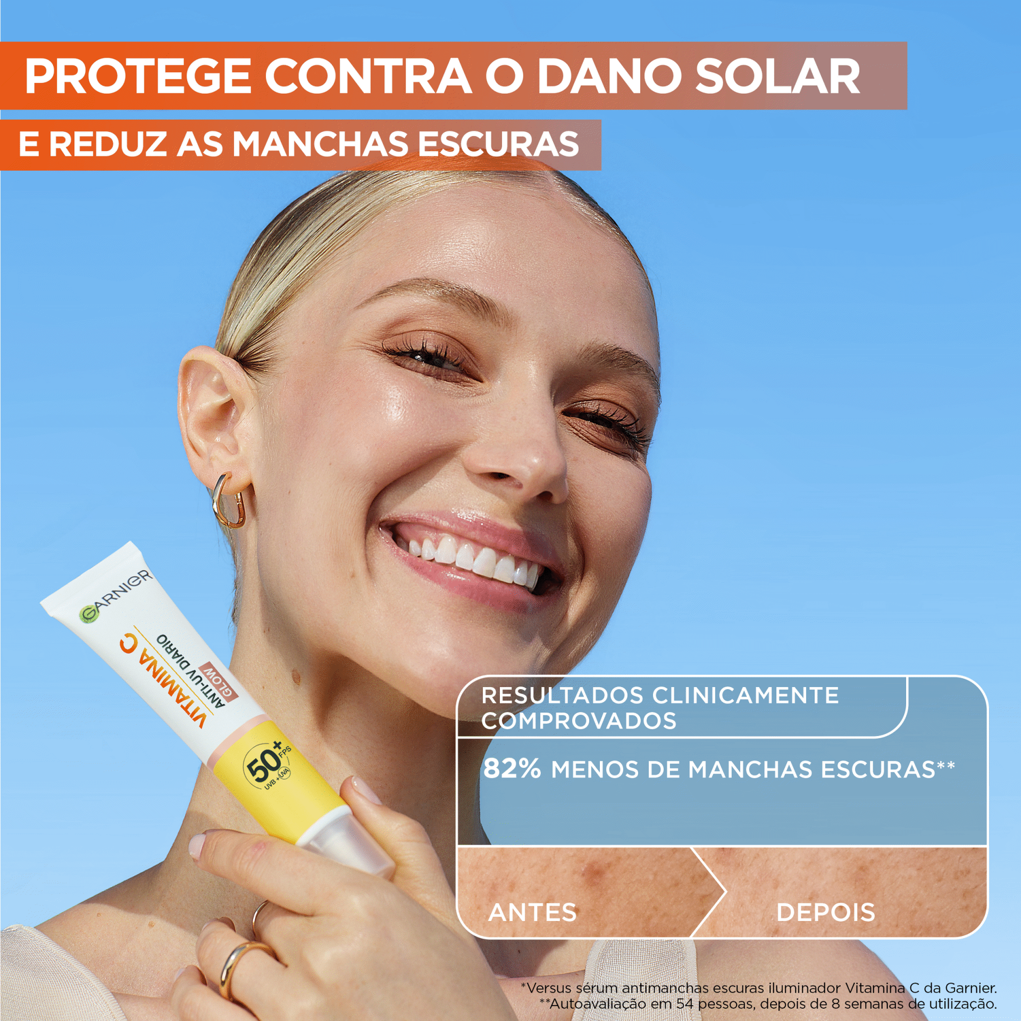 Fluido UV Di&aacute;rio Iluminador Glow FPS50+ Garnier Skin Active