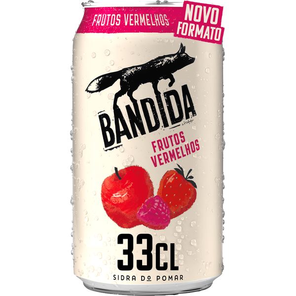 Sidra em Lata com Álcool Frutos Vermelhos Bandida