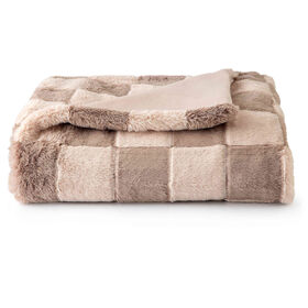 Manta Efeito Pelo 130x160cm Quadrados