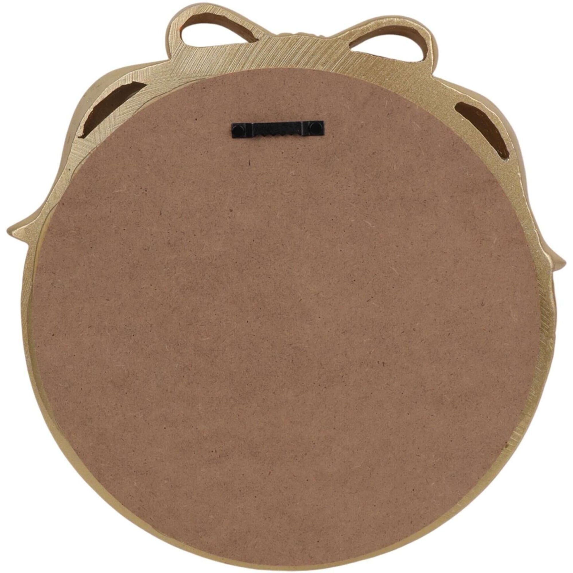 Espelho Redondo 26cm com La&ccedil;o Dourado Kasa