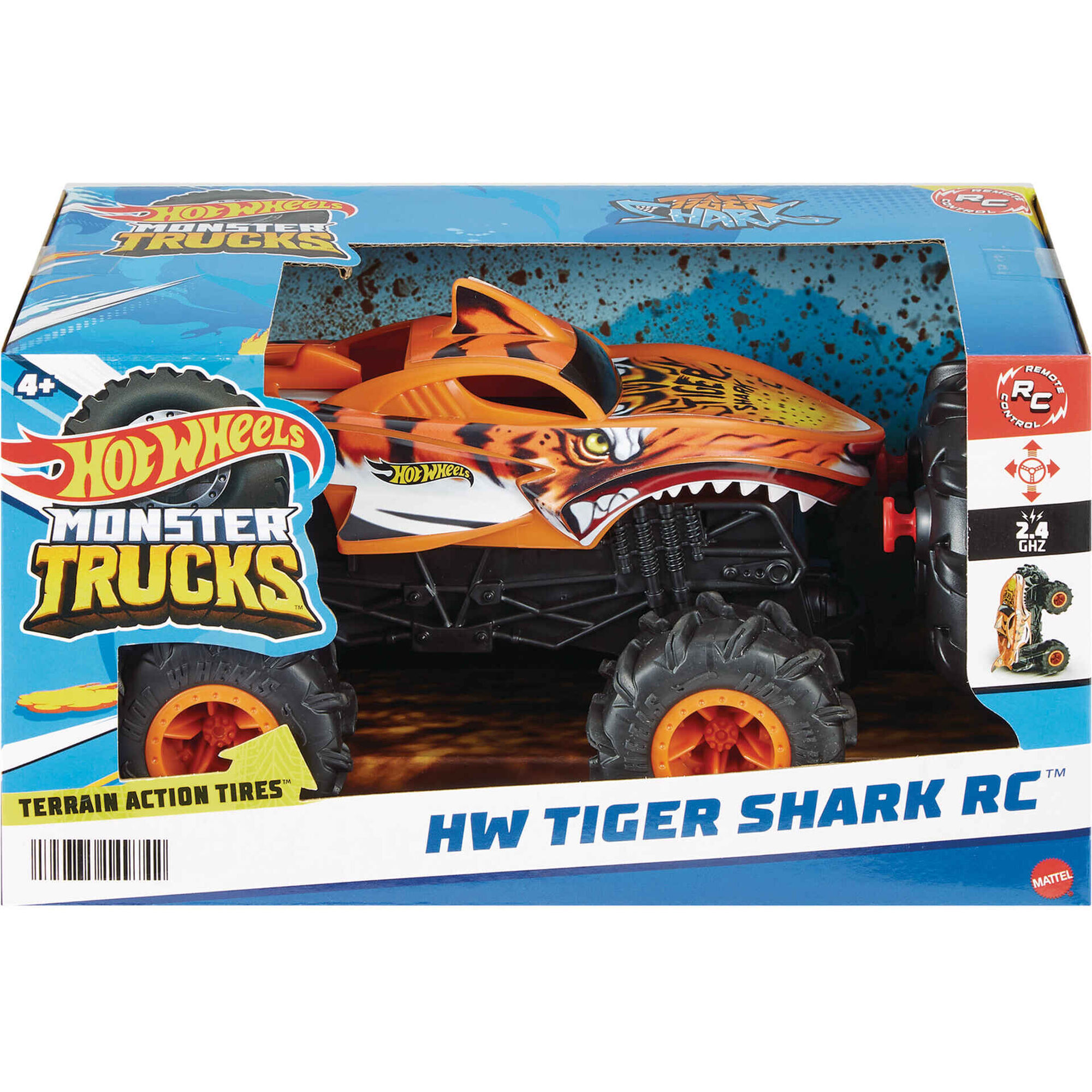 Hot Wheels - Carro Telecomandado Monster Trucks 1:24 Shark Tiger