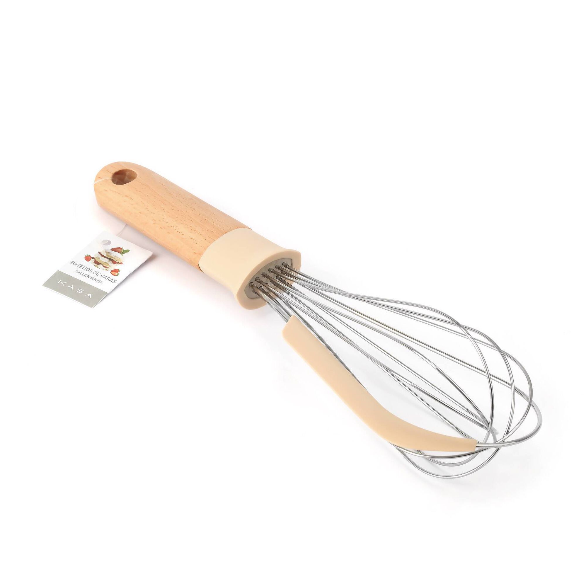 Batedor Varas Silicone com Cabo de Madeira 4 My Kitchen