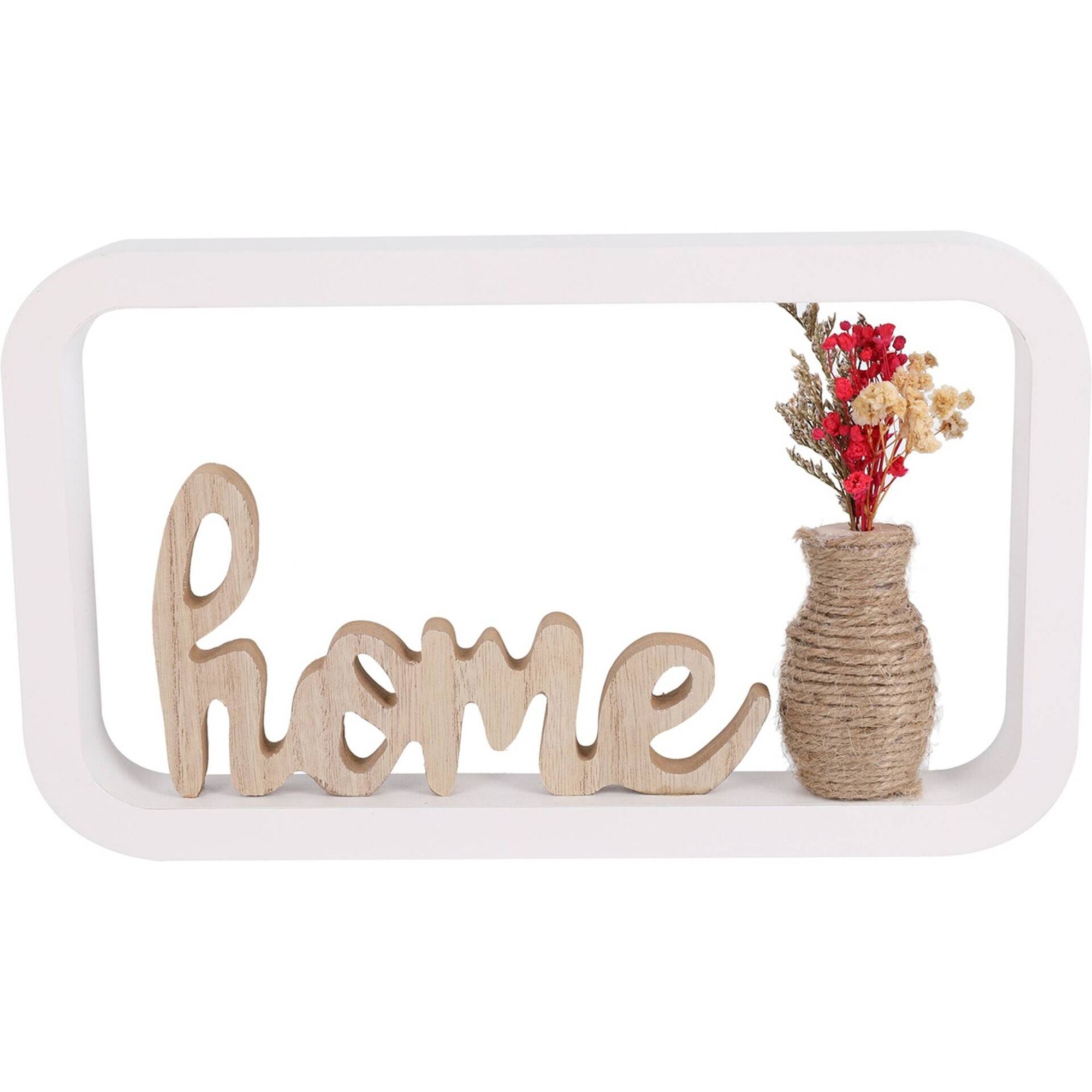 Letra Home com Suporte Branco e Planta