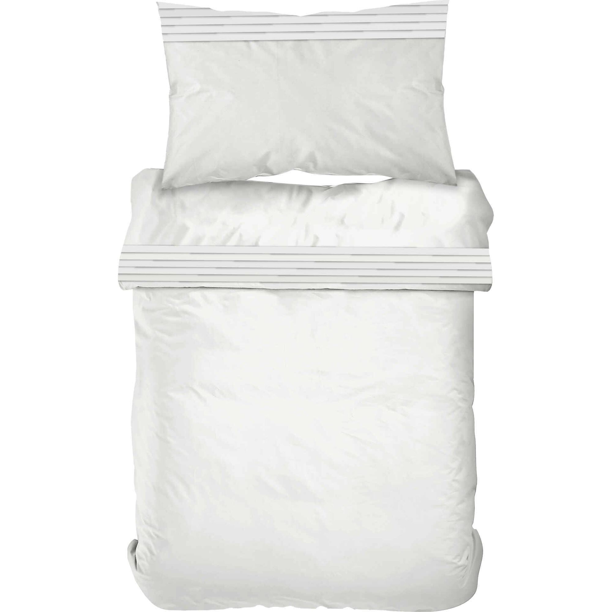 Conjunto Capa Edred&atilde;o Algod&atilde;o Percal Branco Nervuras