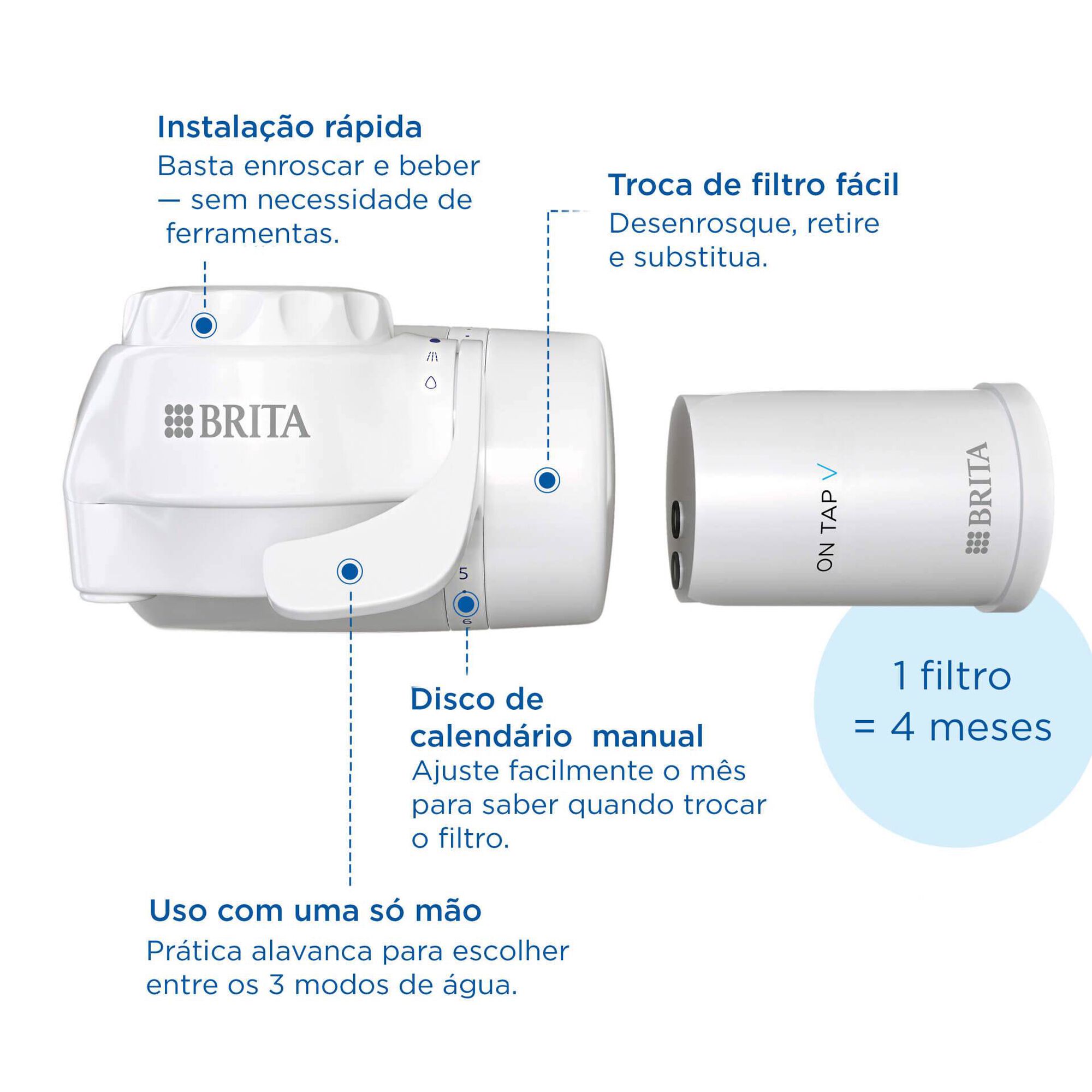 Sistema Filtra&ccedil;&atilde;o &Aacute;gua para Torneira On Tap Brita