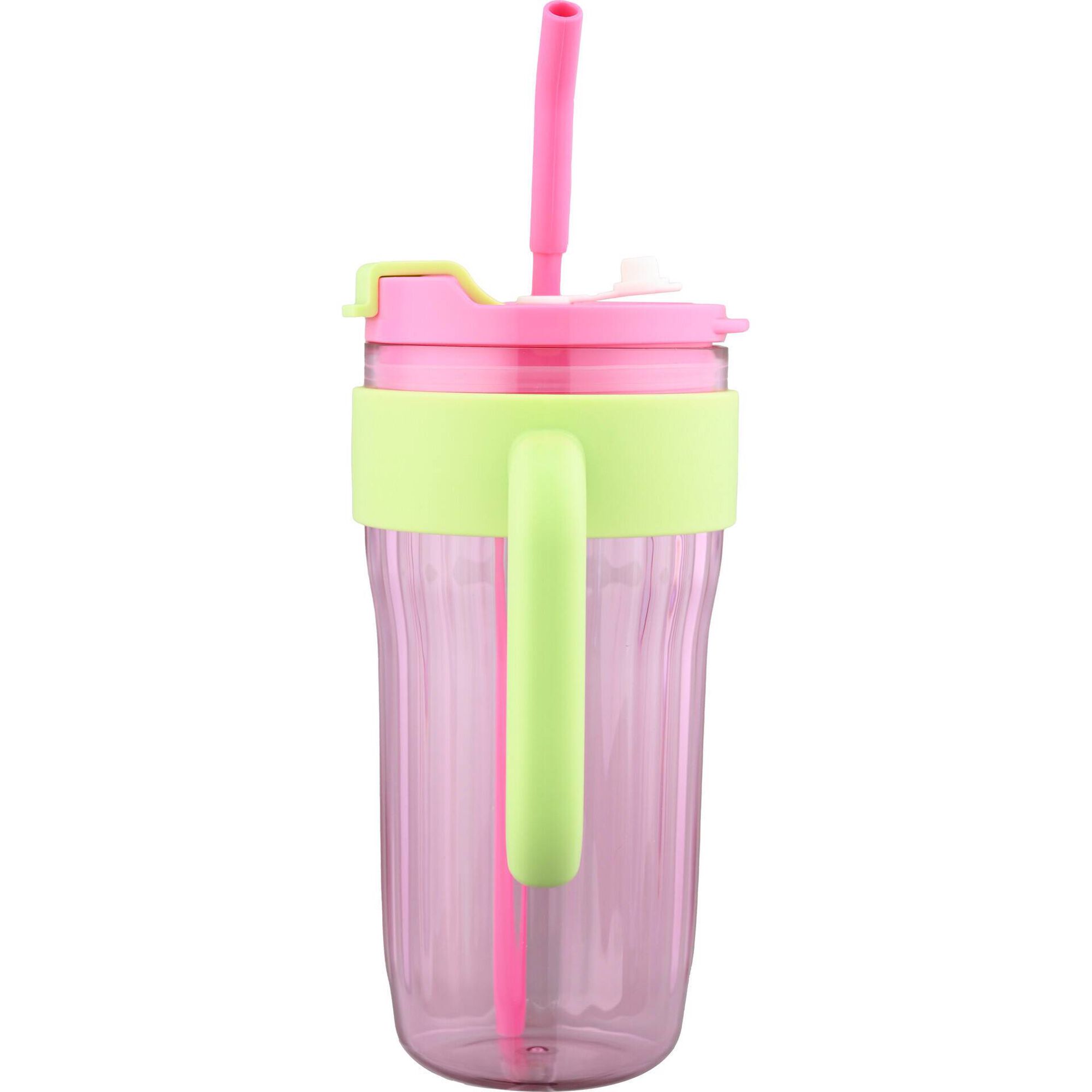 Caneca Strips 850ml Rosa e Verde