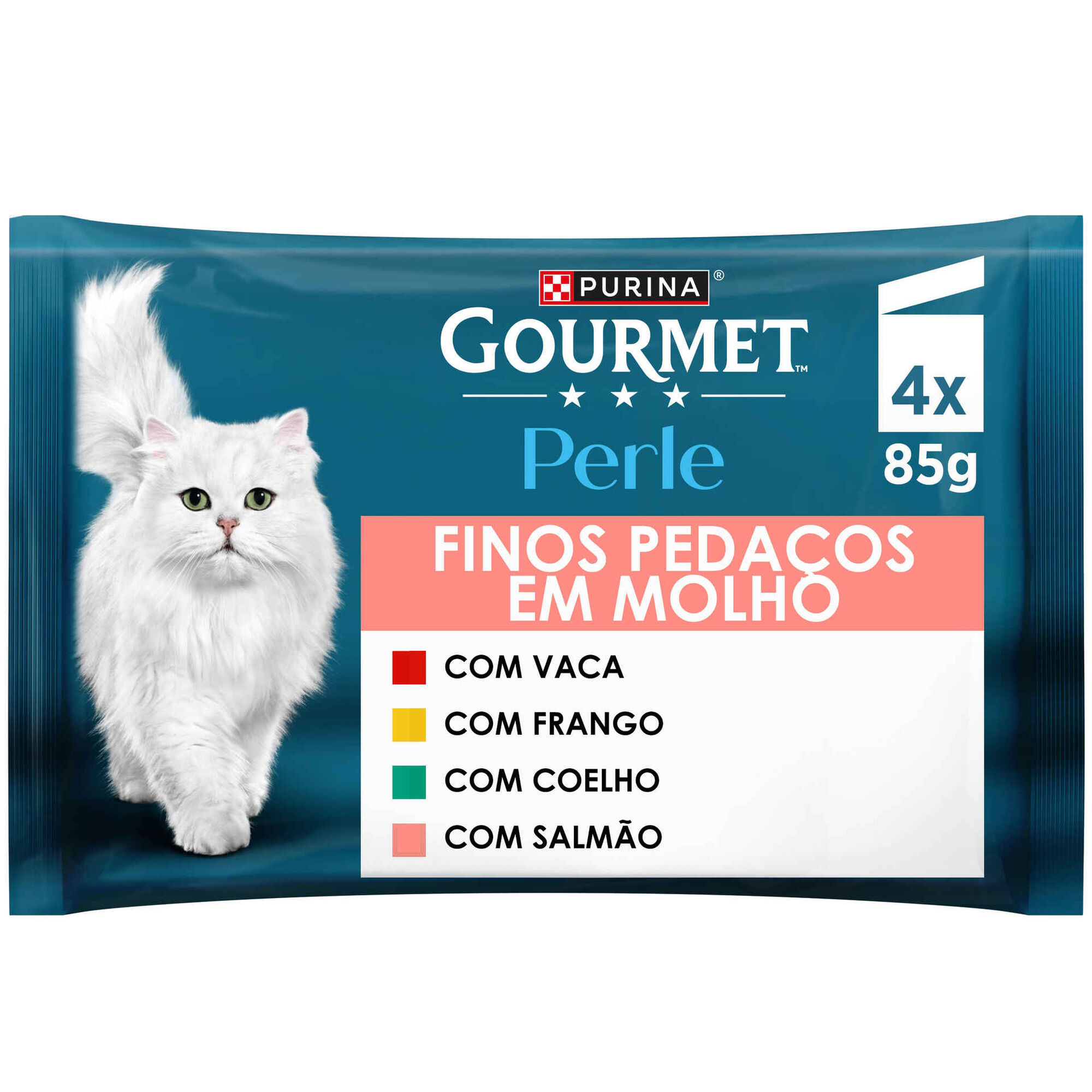 Comida H&uacute;mida para Gato Adulto Finos Peda&ccedil;os em Molho Saquetas Purina Gourmet Perle