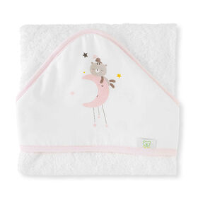 Toalha Banho 75x75cm Urso Lua Rosa