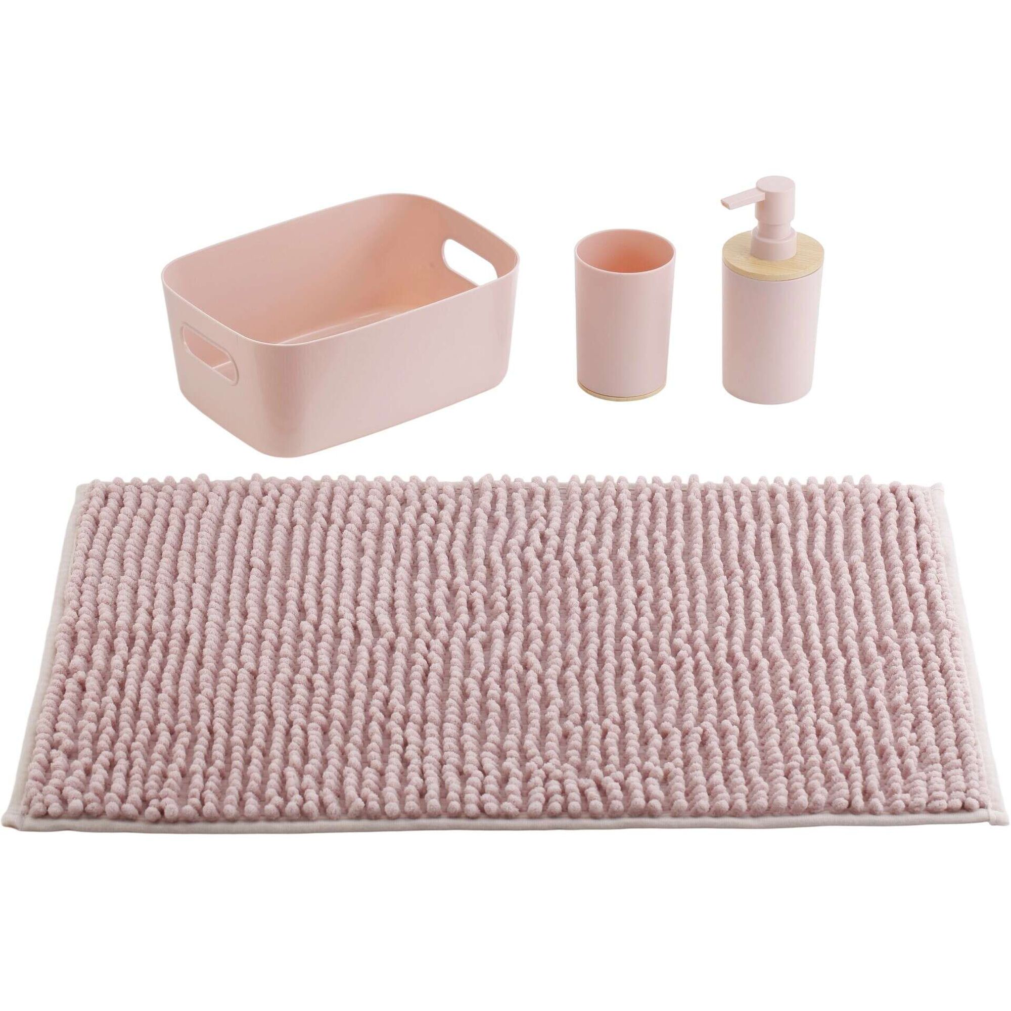 Conjunto 4 Acess&oacute;rios Banho Rosa