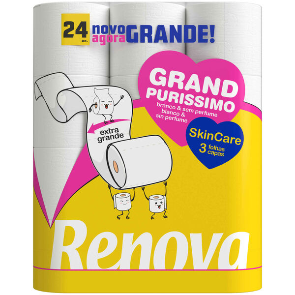 Papel Higiénico 3 Folhas Grand Purissímo Renova