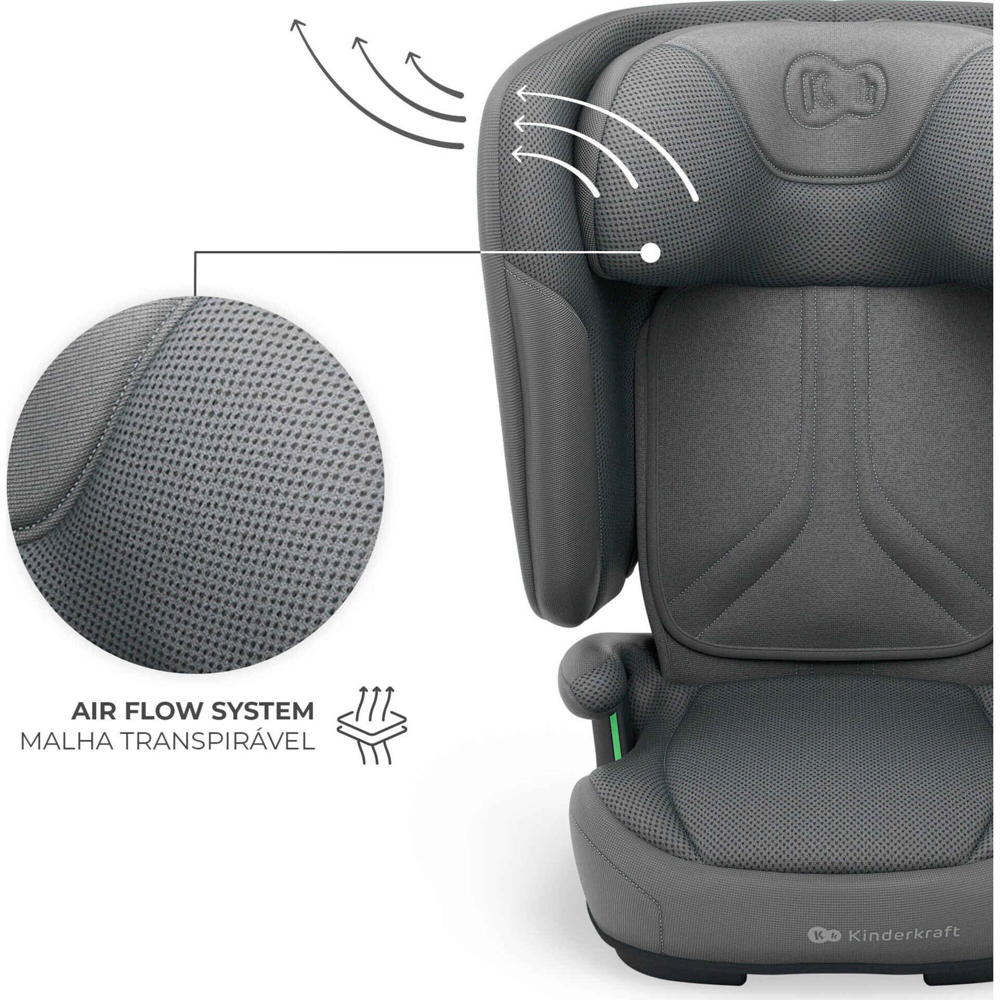 Cadeira Auto I-Size 100-150 Cinza Unity 2 Kinderkraft