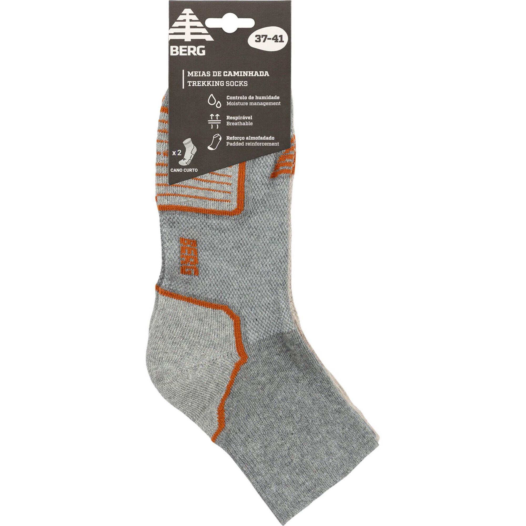 Meias Caminhada Cano Curto Cinza 37-41 Berg