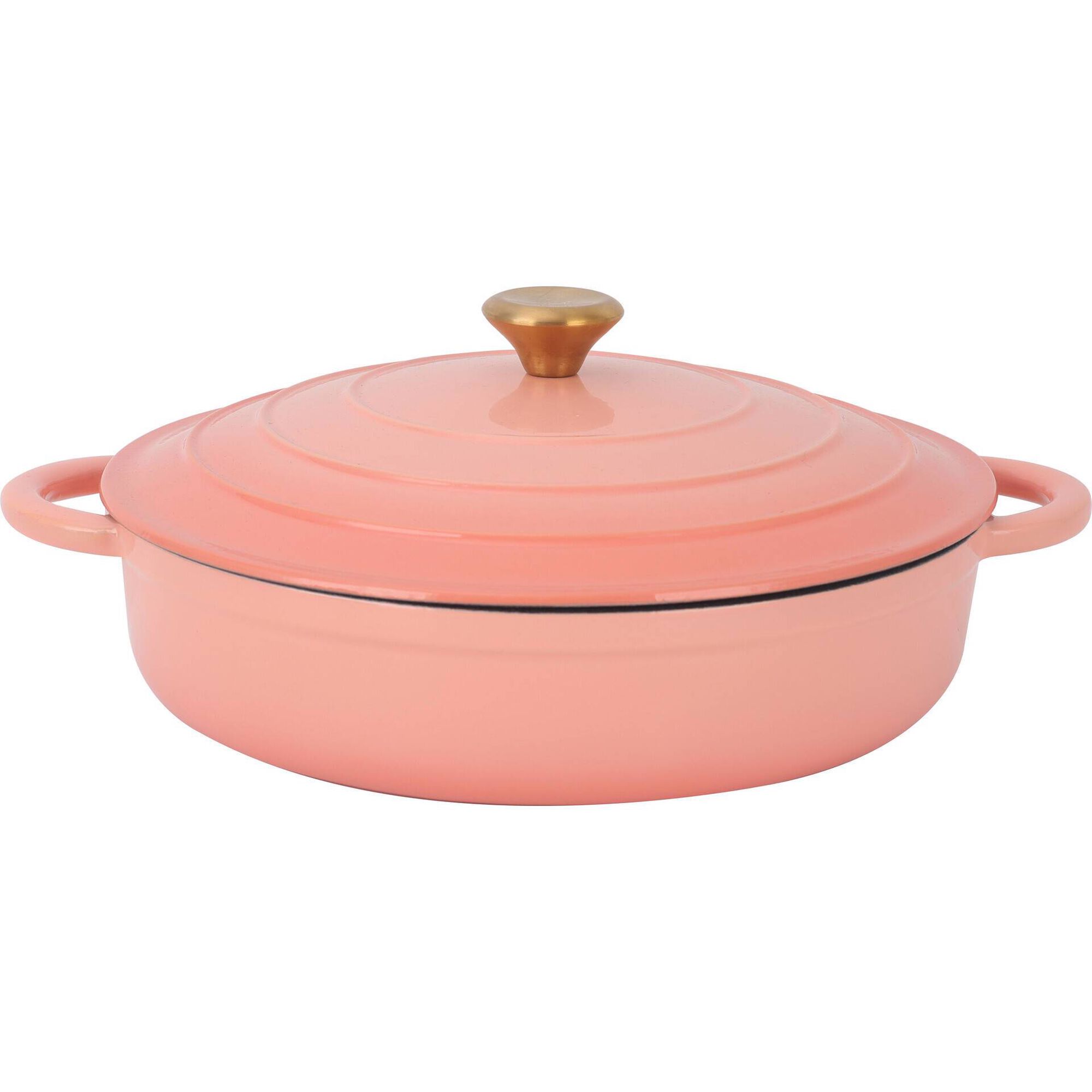 Caçarola Baixa Ferro Fundido Asas e Tampa 3,3L Clay