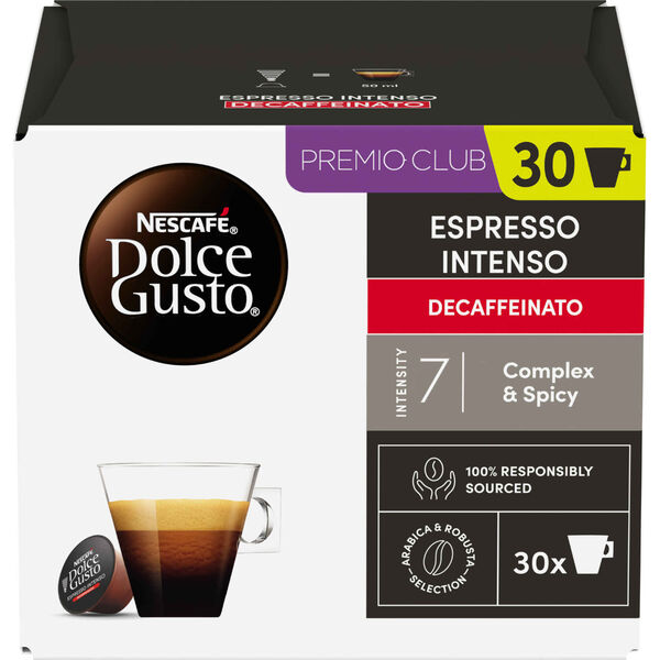 Cápsulas de Café Descafeinado Espresso Intenso Int 7 Nescafé Dolce Gusto