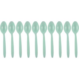 Conjunto 10 Colheres Reutiliz&aacute;veis Soft Menta Kasa