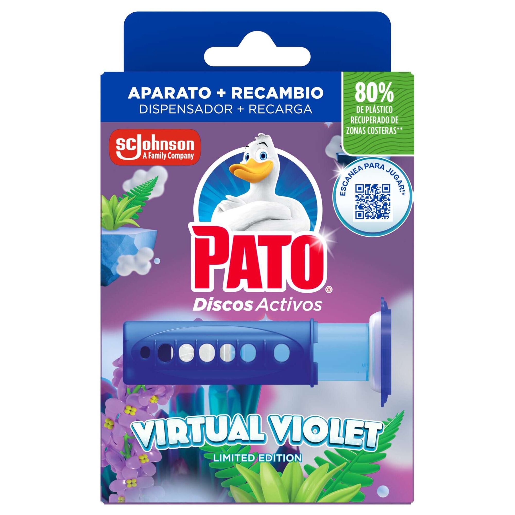 Discos Sanitários Ativos Gel Dispensador + Recarga Virtual Violet
