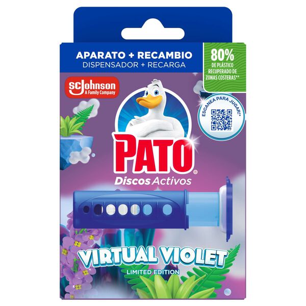 Discos Sanitários Ativos Gel Dispensador + Recarga Virtual Violet Pato