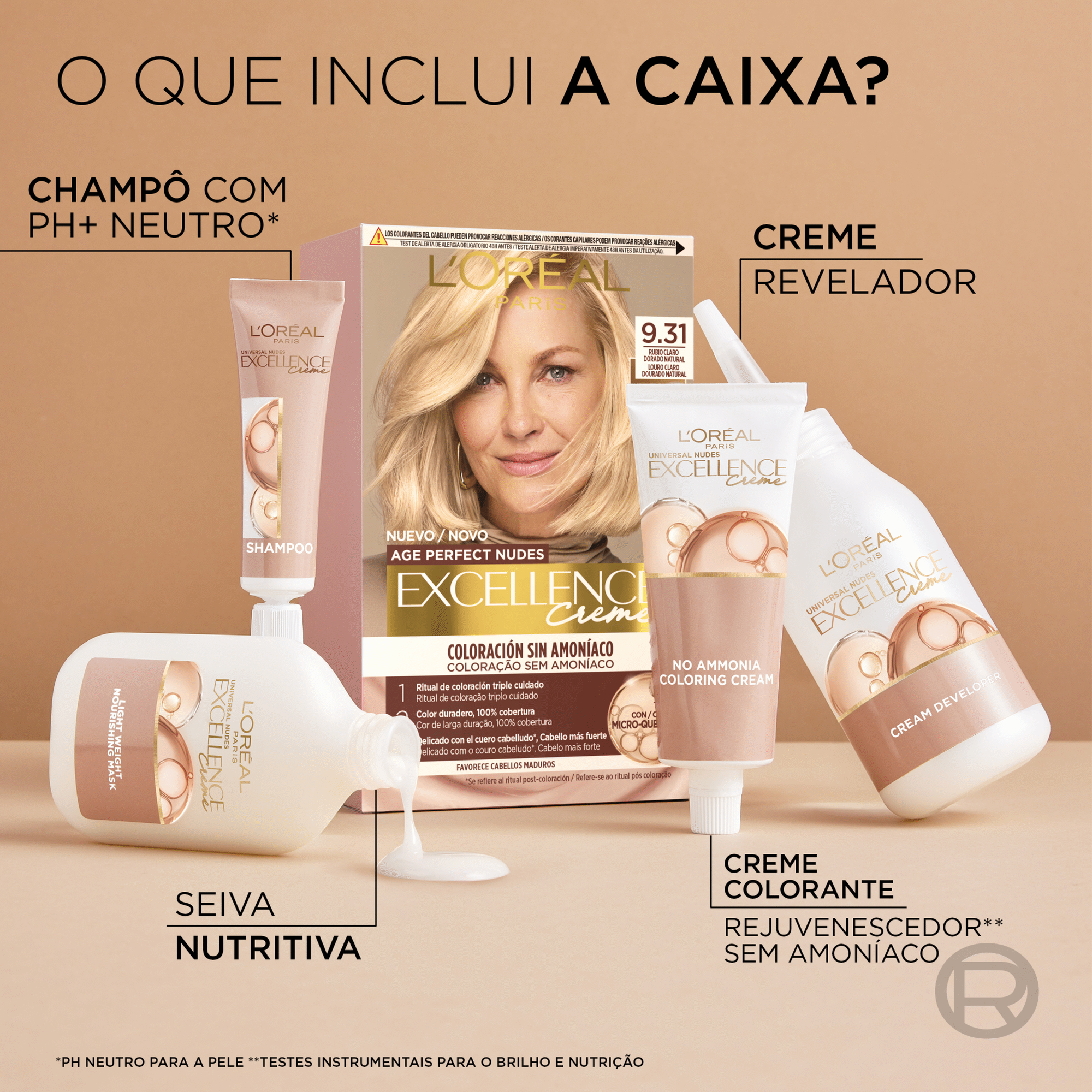 Colora&ccedil;&atilde;o Permanente Age Perfect Nudes 10.13 L'Or&eacute;al Paris Excellence