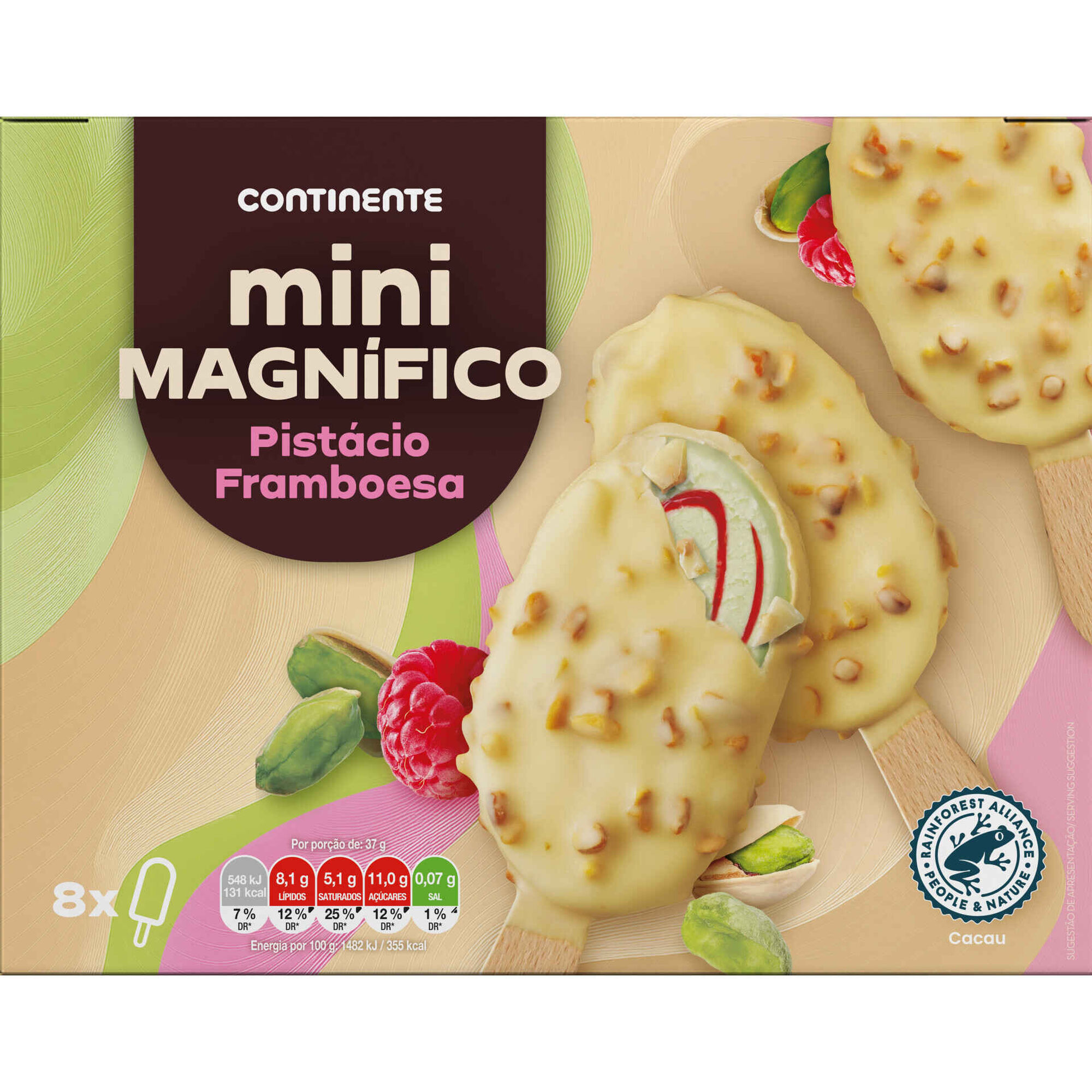 Gelado Mini Magníficos Pistácio e Framboesa Gelado Mini Magníficos Pistácio e Framboesa
