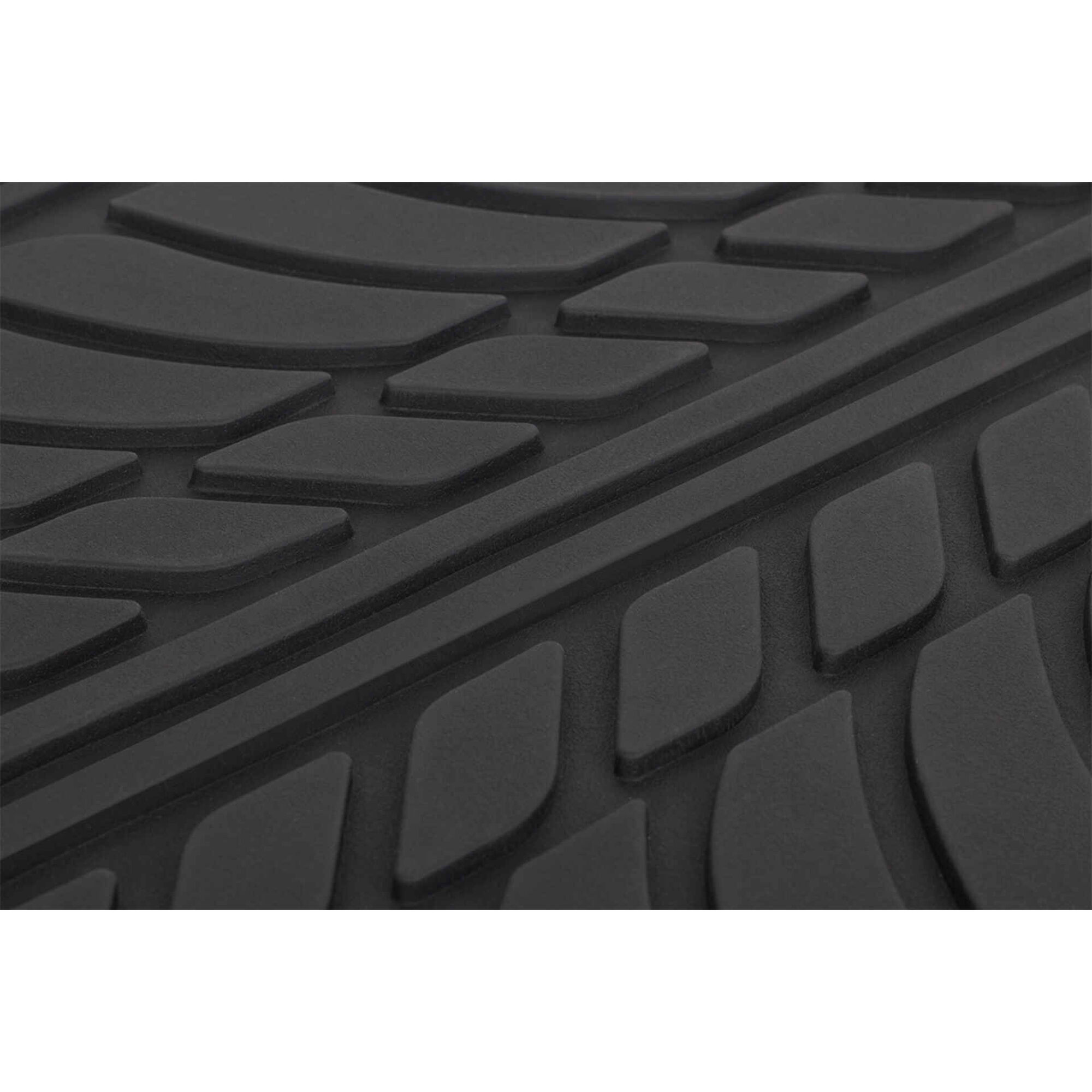 Conjunto 4 Tapetes Borracha Preto/Vermelho