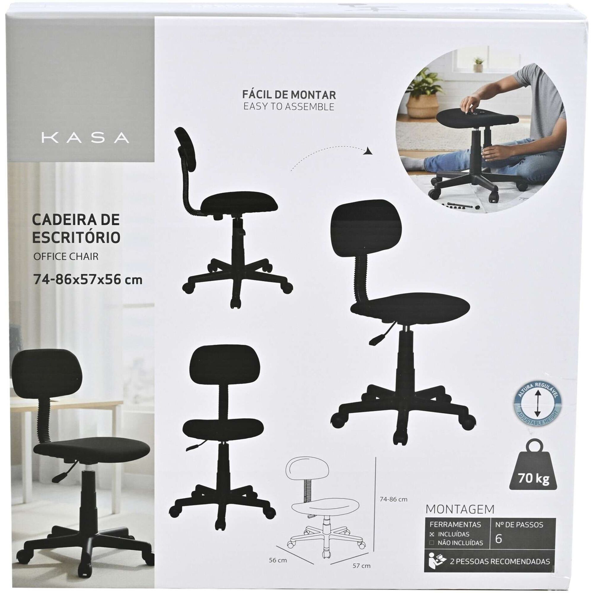 Cadeira de Escrit&oacute;rio B&aacute;sica Intemporal Kasa