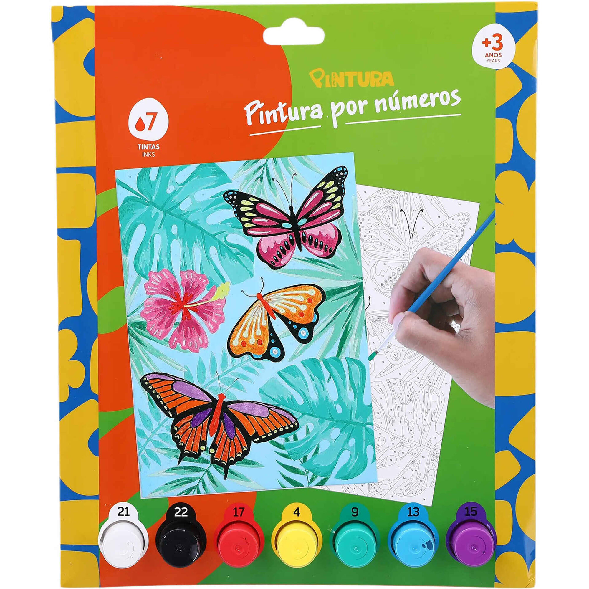Kit de  por N&uacute;meros com Aguarelas (v&aacute;rios modelos) Pintura