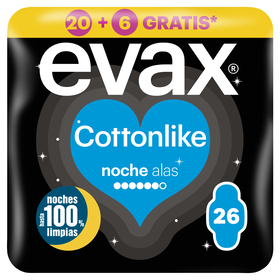 Pensos Higi&eacute;nicos Cottonlike Noite com Abas Evax