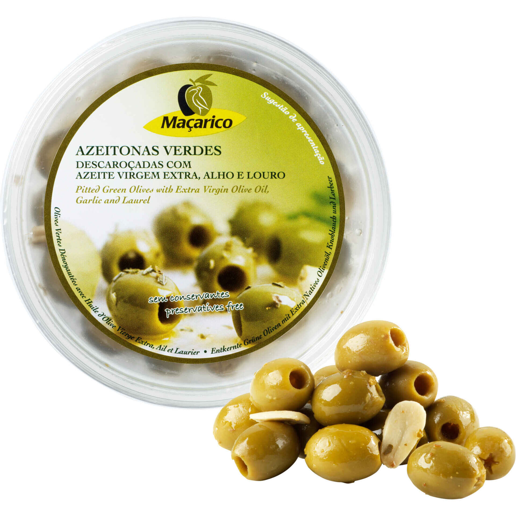 Azeitona Verde com Azeite, Alho e Louro Ma&ccedil;arico