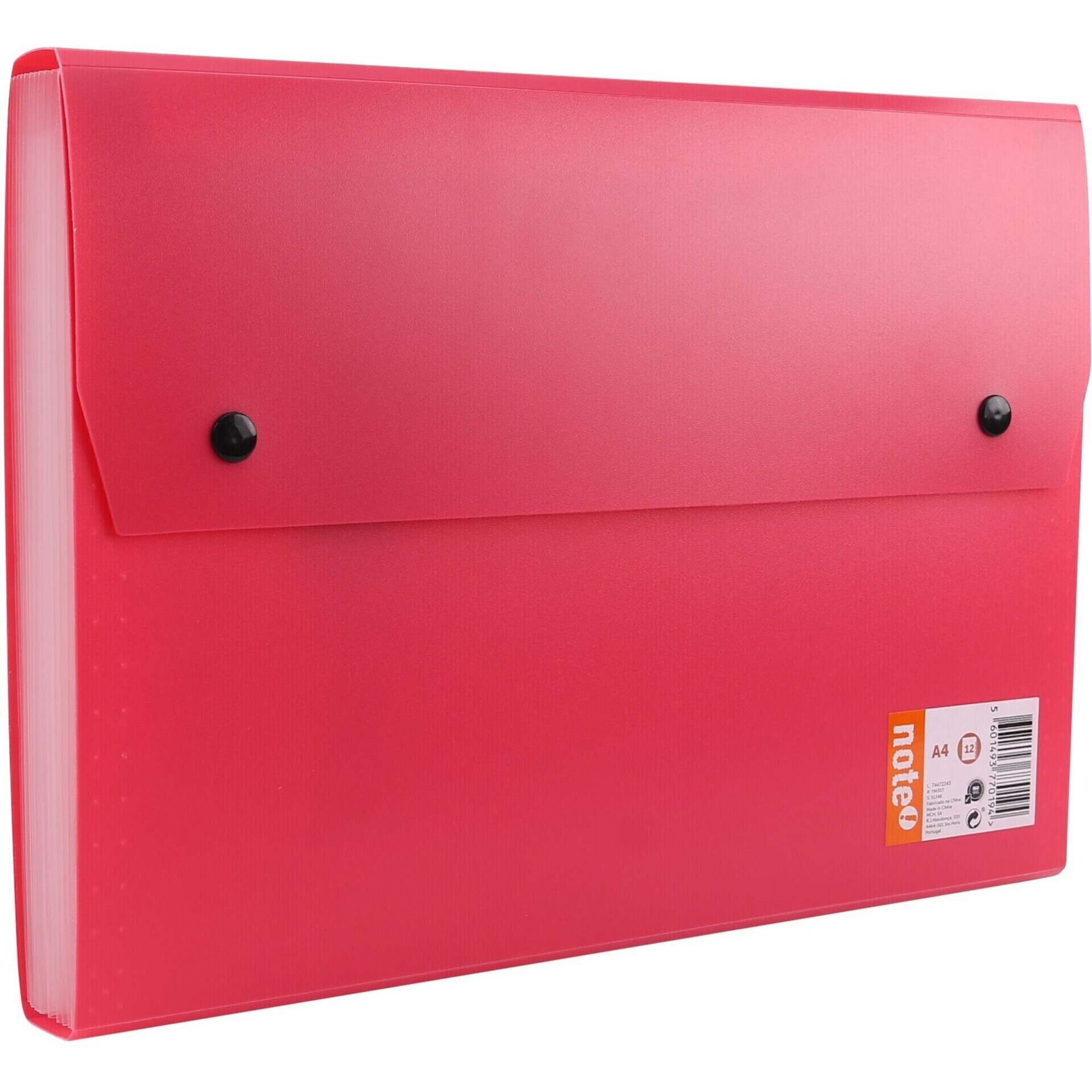 Pasta de Fole A4 com 12 Divisórias (várias cores)