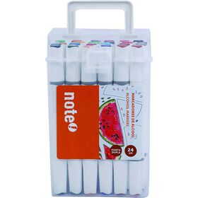 Conjunto 24 Marcadores Ponta Dupla Base Álcool Conjunto 24 Marcadores Ponta Dupla Base Álcool
