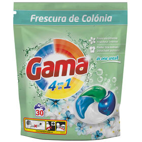Detergente M&aacute;quina Roupa C&aacute;psulas Col&oacute;nia Gama