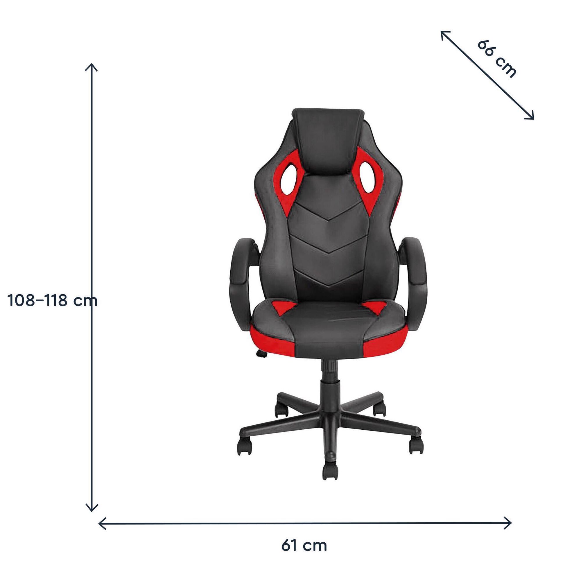 Cadeira Gaming Estofada Vermelha Racing Kasa