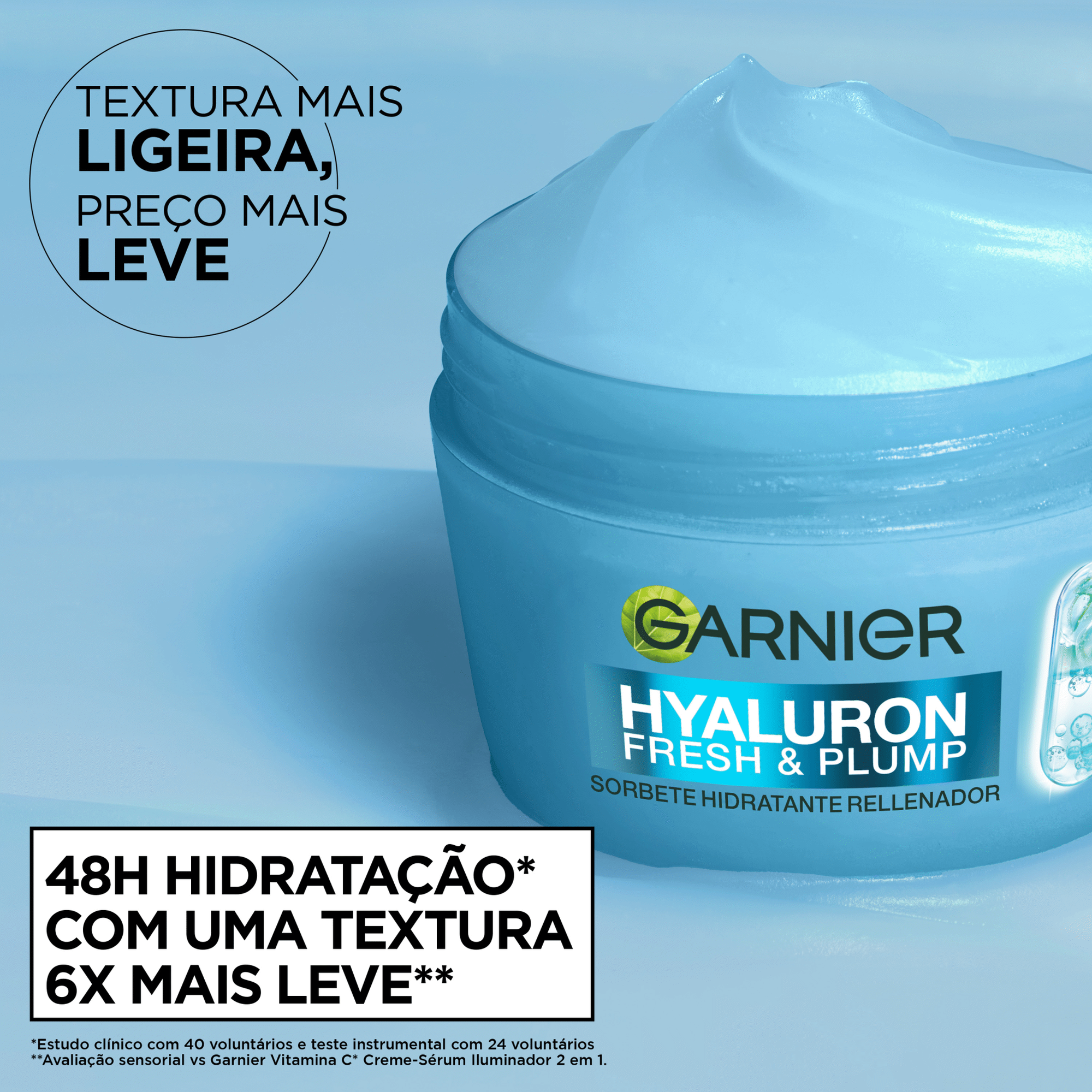 Creme de Rosto Dia Sorvete Fresh&Plump Hialur&oacute;nico Garnier